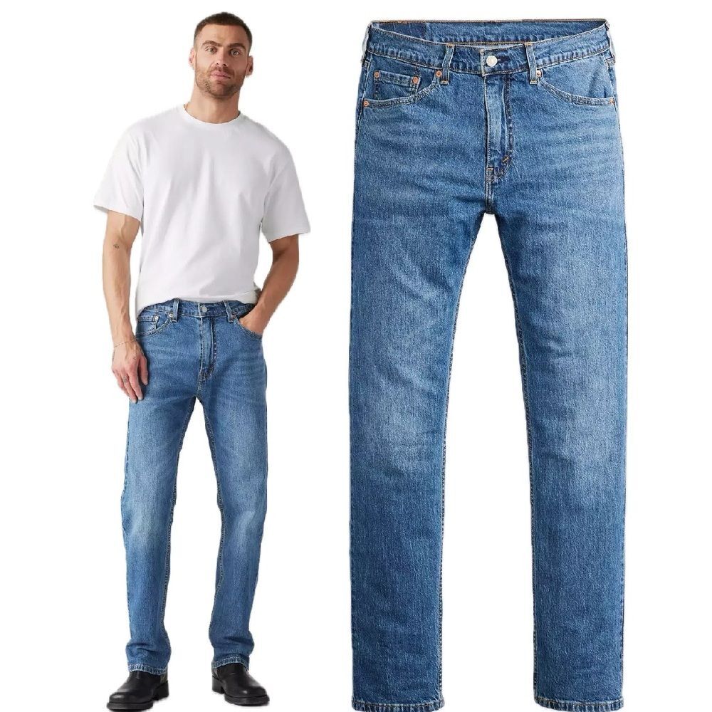Levi's 505 Regular Fit Jeans Fremont Drop Shot Medium Wash Stretch Sz W38 x L30